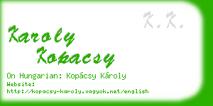 karoly kopacsy business card